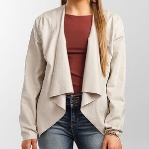 Willow & Root from Buckle Oyster Gray Snake Print Cropped Jacket Size Medium NEW